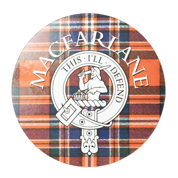 Clan/Family Name Round Cork Coaster Macfarlane