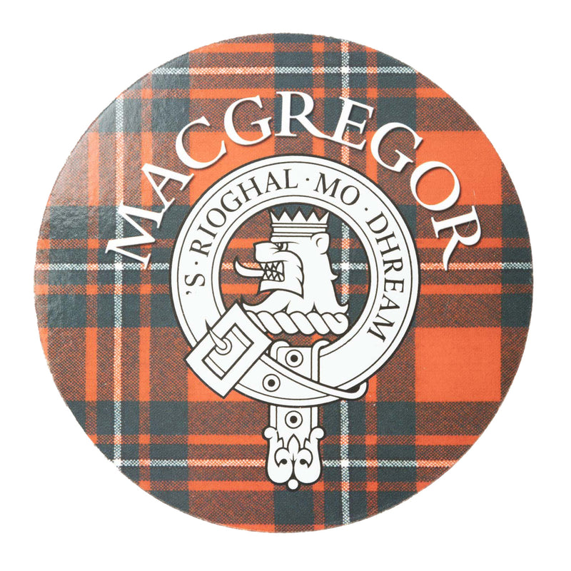 Clan/Family Name Round Cork Coaster Macgregor