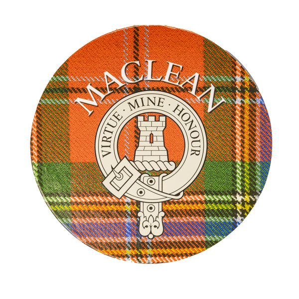 Clan/Family Name Round Cork Coaster Maclean