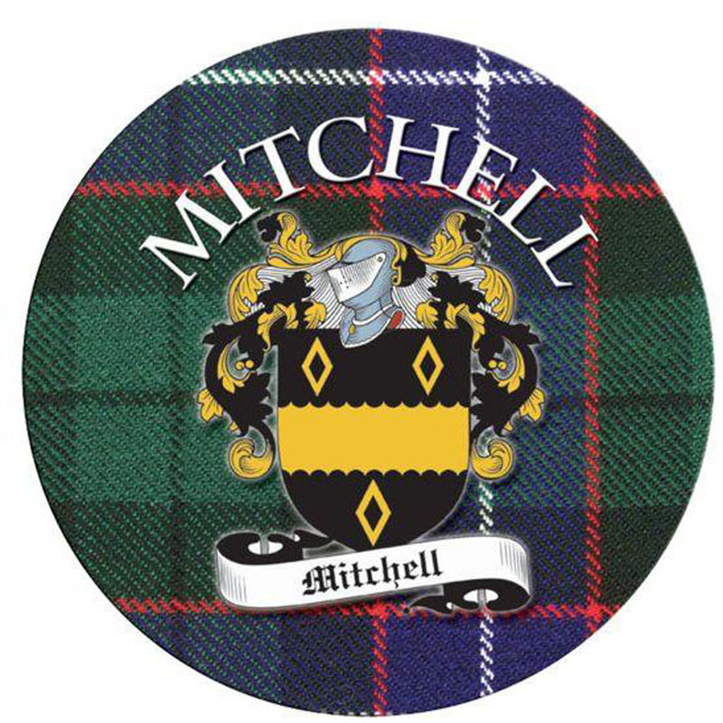 Clan/Family Name Round Cork Coaster Mitchell S