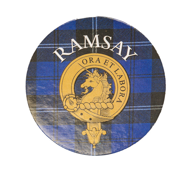 Clan/Family Name Round Cork Coaster Ramsay