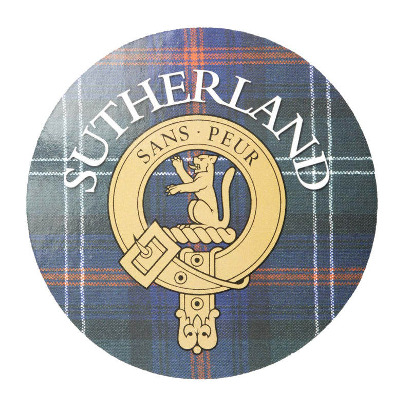 Clan/Family Name Round Cork Coaster Sutherland