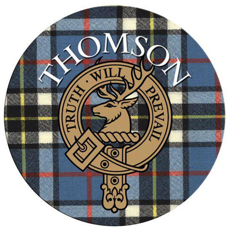 Clan/Family Name Round Cork Coaster Thomson S