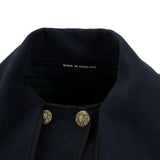 Ladies Wool Blend Reversible Cape Navy/Black Watch