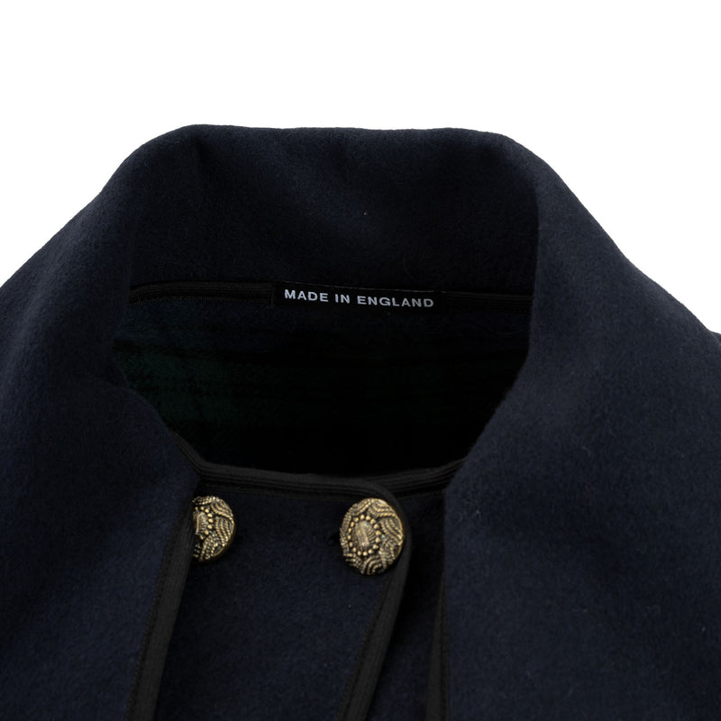 Ladies Wool Blend Reversible Cape Navy/Black Watch