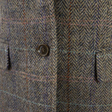 Ladie's Mairi Harris Tweed Waistcoat Natural Check