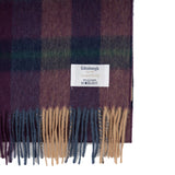 100% Cashmere Wide Tartan Scarf Scots Check ÔÇô Eminence/Camel