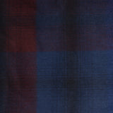 100% Lambswool Blanket Graded Block Check Indigo Blue