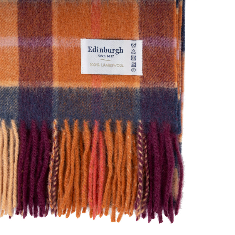 Edinburgh Lambswool Stole Cragg Check Ginger