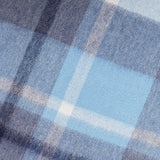 Hos 100% Lambswool Wide Scarf Medieval Check - Coniston/Wedgewood Blue