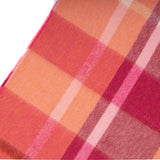 Hos 100% Lambswool Wide Scarf Medieval Check - Peony/Cyclamen Pink