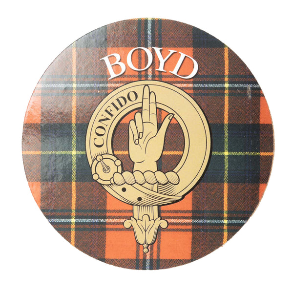 Clan/Family Name Round Cork Coaster Boyd