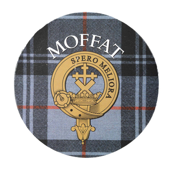 Clan/Family Name Round Cork Coaster Moffat