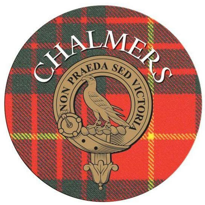 Clan/Family Name Round Cork Coaster Chalmers