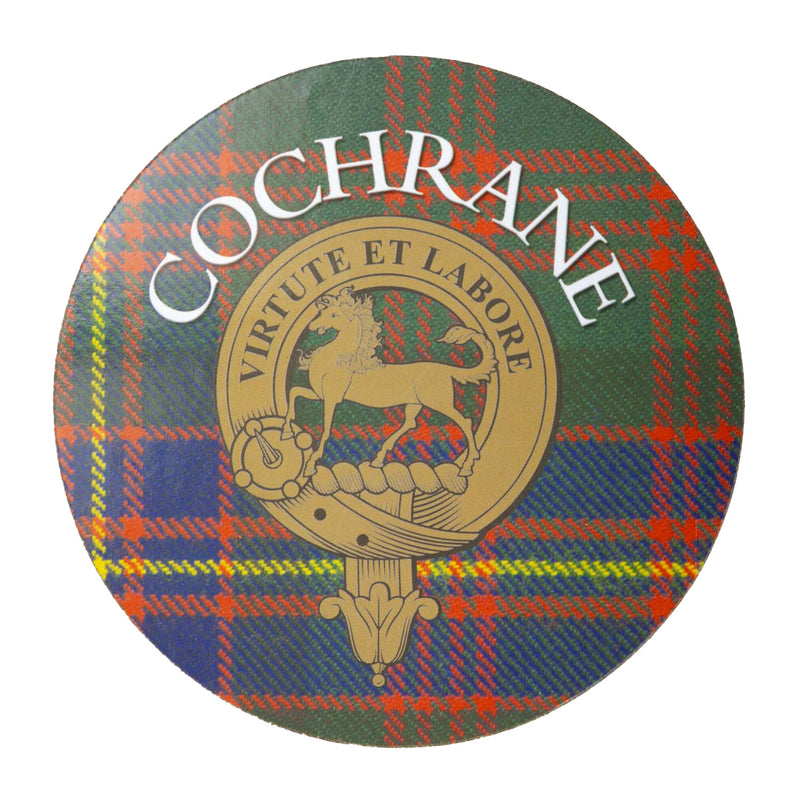 Clan/Family Name Round Cork Coaster Cochrane