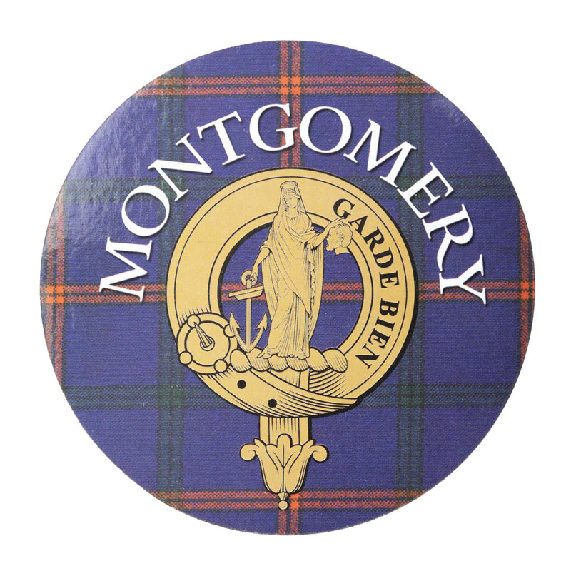 Clan/Family Name Round Cork Coaster Montgomery