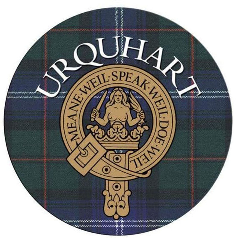 Clan/Family Name Round Cork Coaster Urquhart