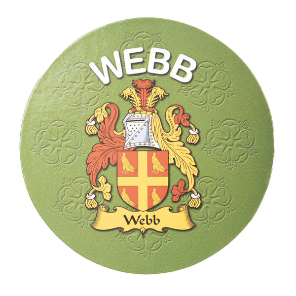 Clan/Family Name Round Cork Coaster Webb