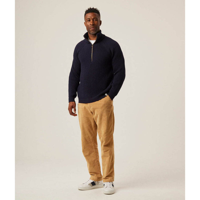 Mens Peregrine Ford Zip Neck Navy