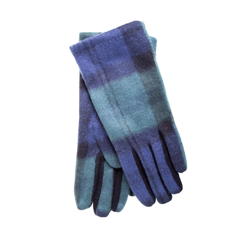 Ladies Fleece Tartan Gloves Black Watch