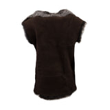 Ladies Toscano Sheepskin Gillet Brown/Silver Brissa