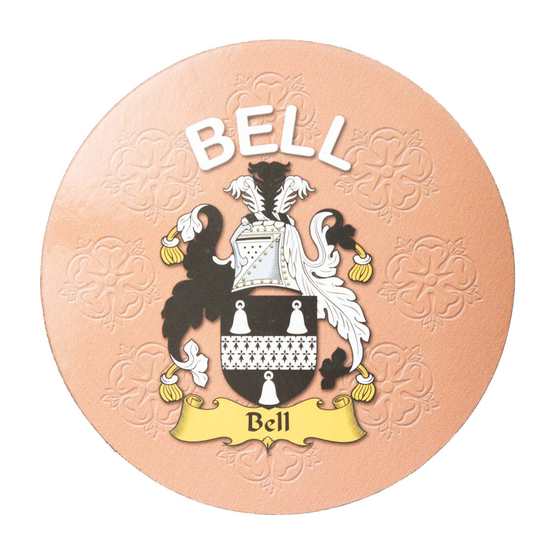 Clan/Family Name Round Cork Coaster Bell E