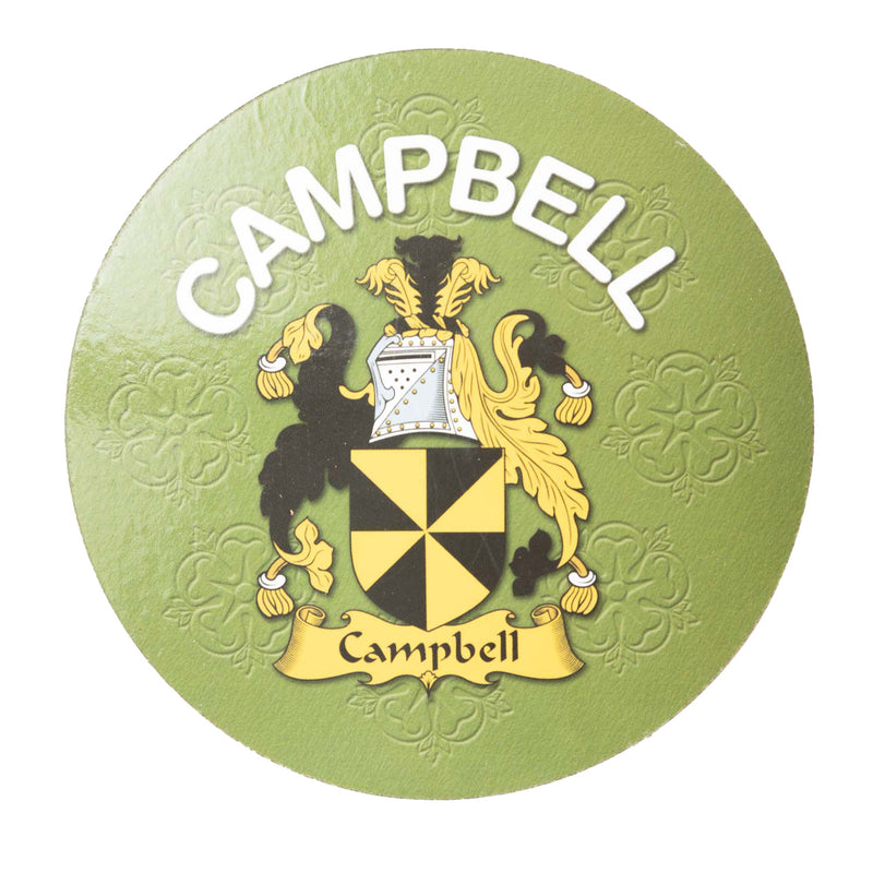 Clan/Family Name Round Cork Coaster Campbell E