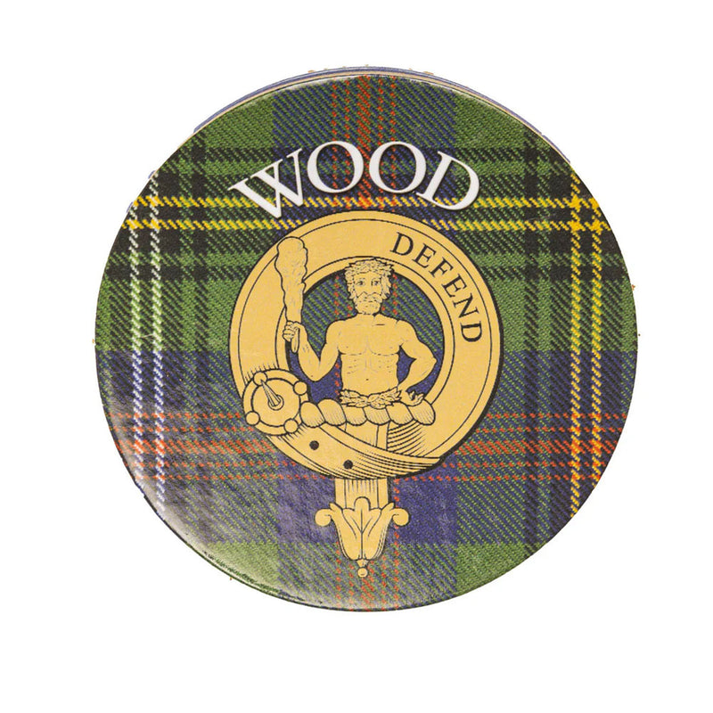 Clan/Family Name Round Cork Coaster Wood E