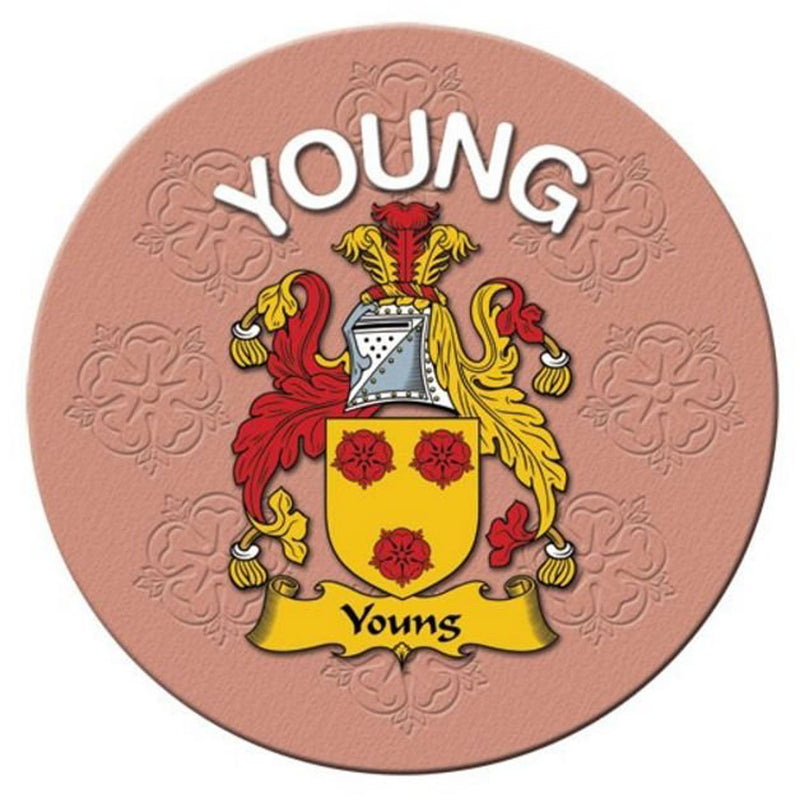 Clan/Family Name Round Cork Coaster Young E