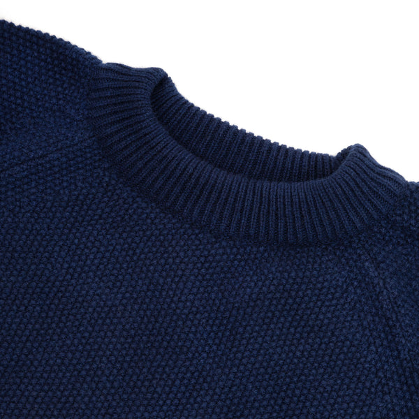 Marchbrae 100%Cashmere Gents Moss Stitch Navy