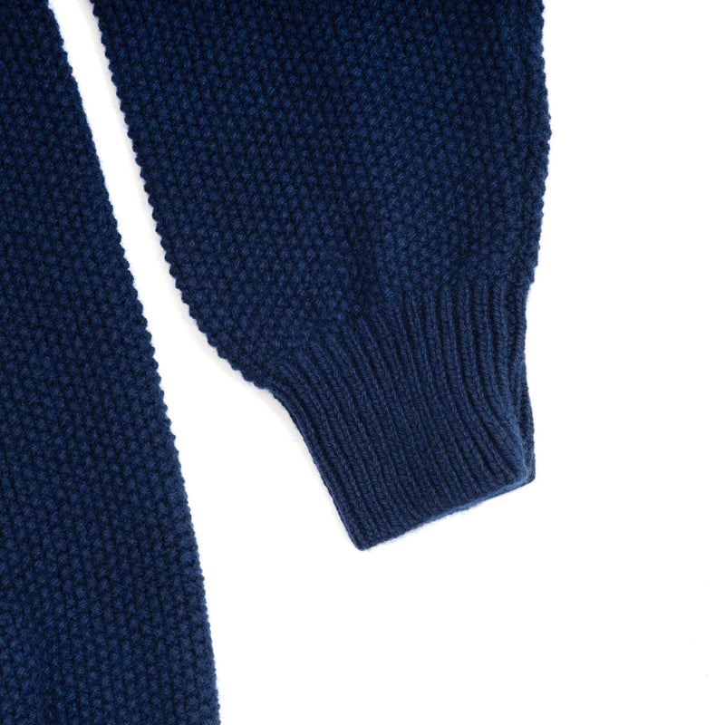 Marchbrae 100%Cashmere Gents Moss Stitch Navy