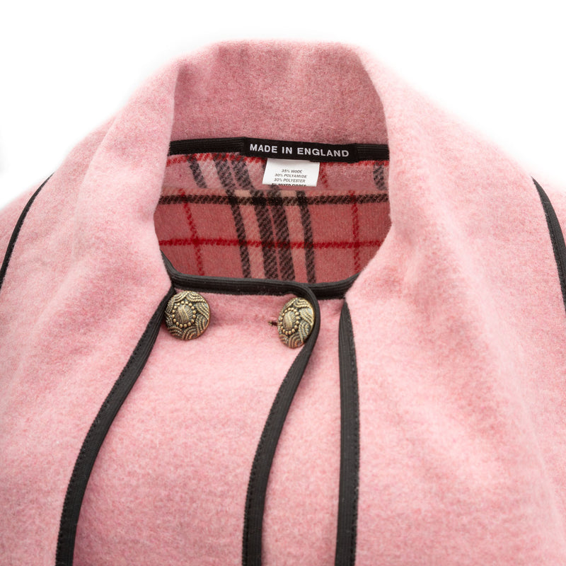 Ladies Wool Blend Reversible Cape Pink