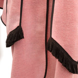 Ladies Wool Blend Reversible Cape Pink