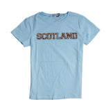 Ladies Diamante Scotland T-Shirt Sky