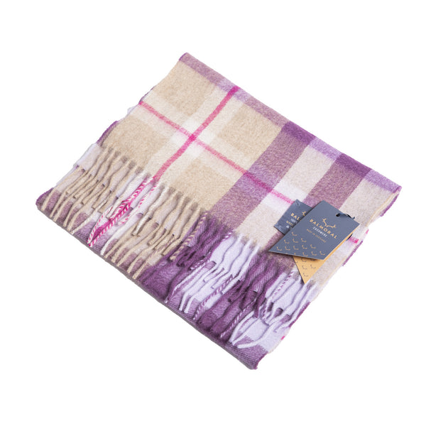 100% Cashmere Woven Scarf Dalton Natural/Lilac