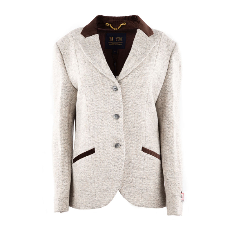 Ladies Skye Harris Tweed Jacket Lt Natural Herringbone