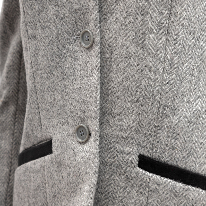 Ladies Skye Harris Tweed Jacket Grey Herringbone