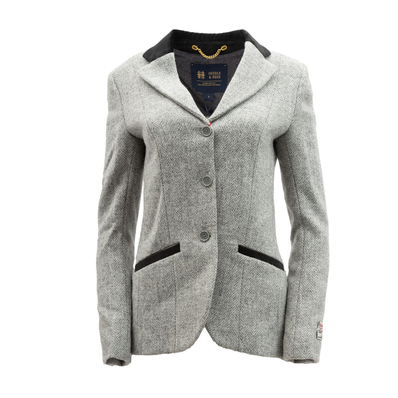 Ladies Skye Harris Tweed Jacket Grey Herringbone