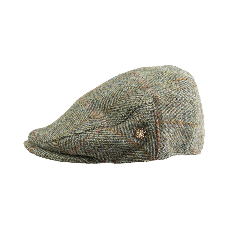 Heddle & Reed Harris Tweed Flatcap Sage Wine