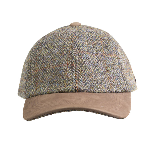 Heddle & Reed Harris Tweed Baseball Cap Brown Herringbone