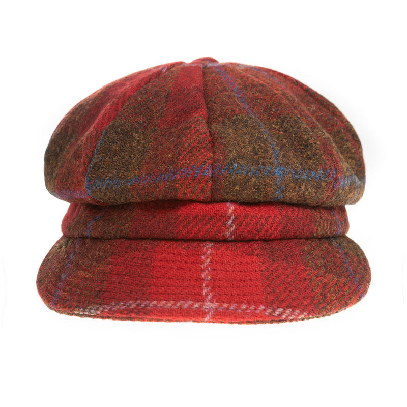 Heddle & Reed Harris Tweed Lds Baker Boy Red Check