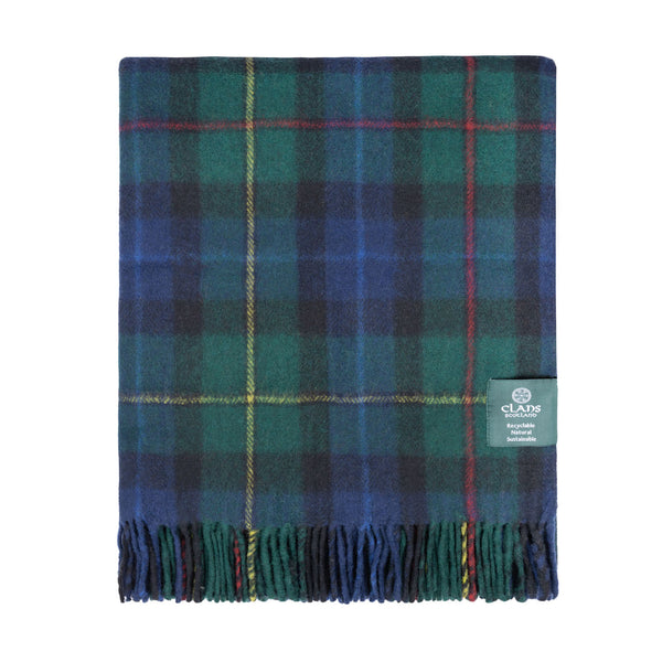 Highland Wool Blend Tartan Blanket Throw Smith