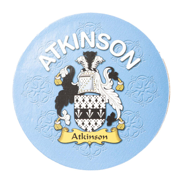 Clan/Family Name Round Cork Coaster Atkinson