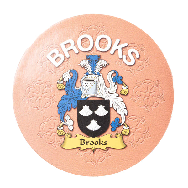 Clan/Family Name Round Cork Coaster Brooks