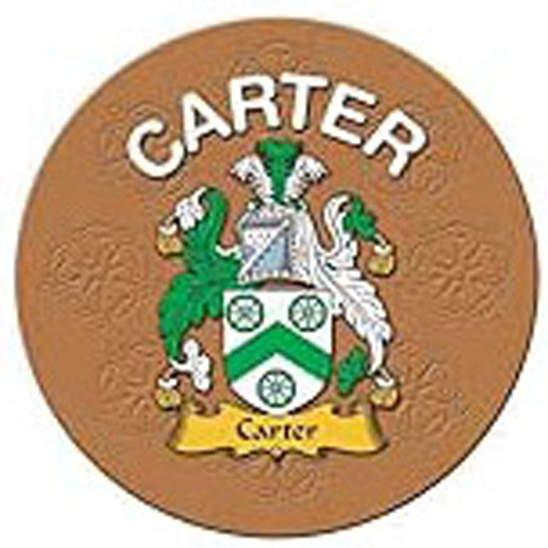 Clan/Family Name Round Cork Coaster Carter