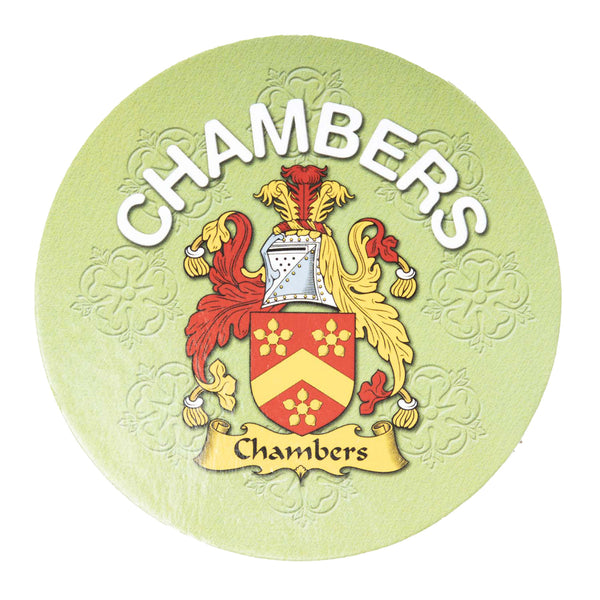 Clan/Family Name Round Cork Coaster Chambers