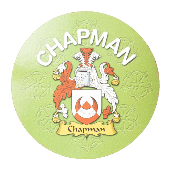 Clan/Family Name Round Cork Coaster Chapman