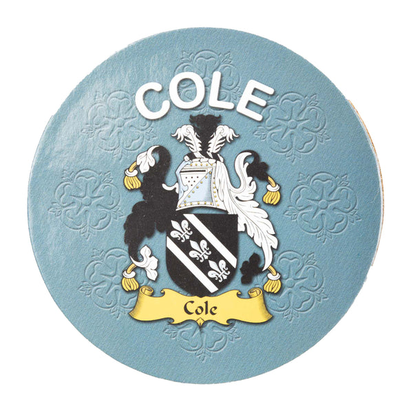 Clan/Family Name Round Cork Coaster Cole