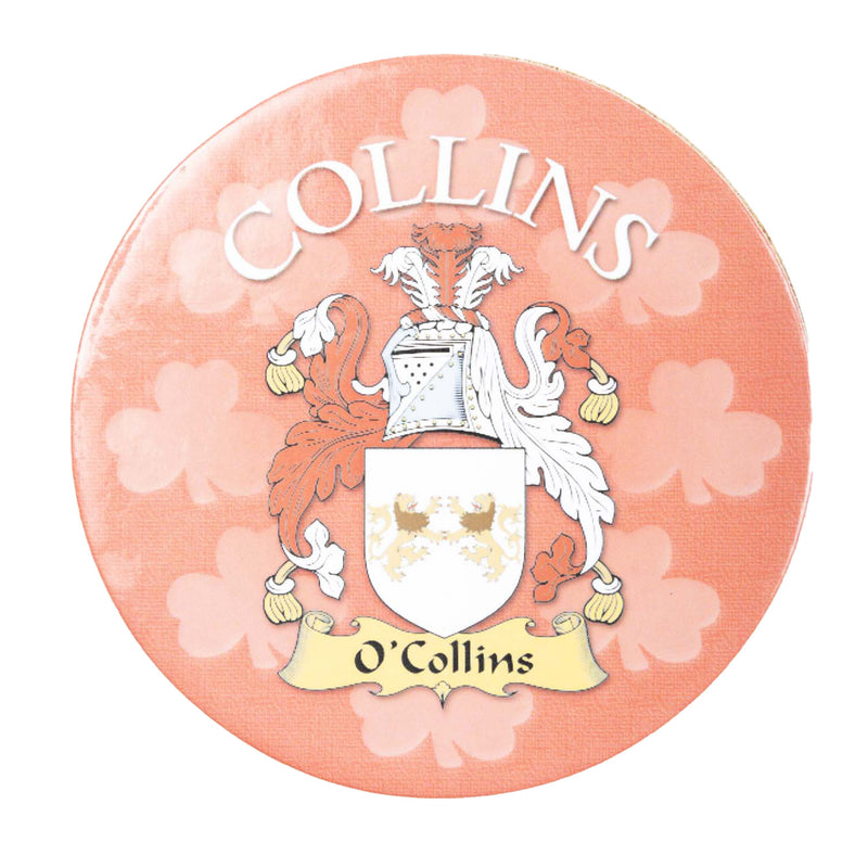 Clan/Family Name Round Cork Coaster Collins