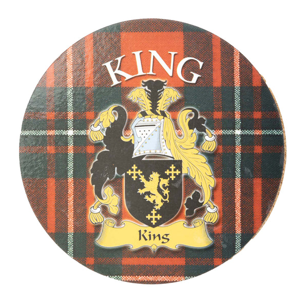 Clan/Family Name Round Cork Coaster King S